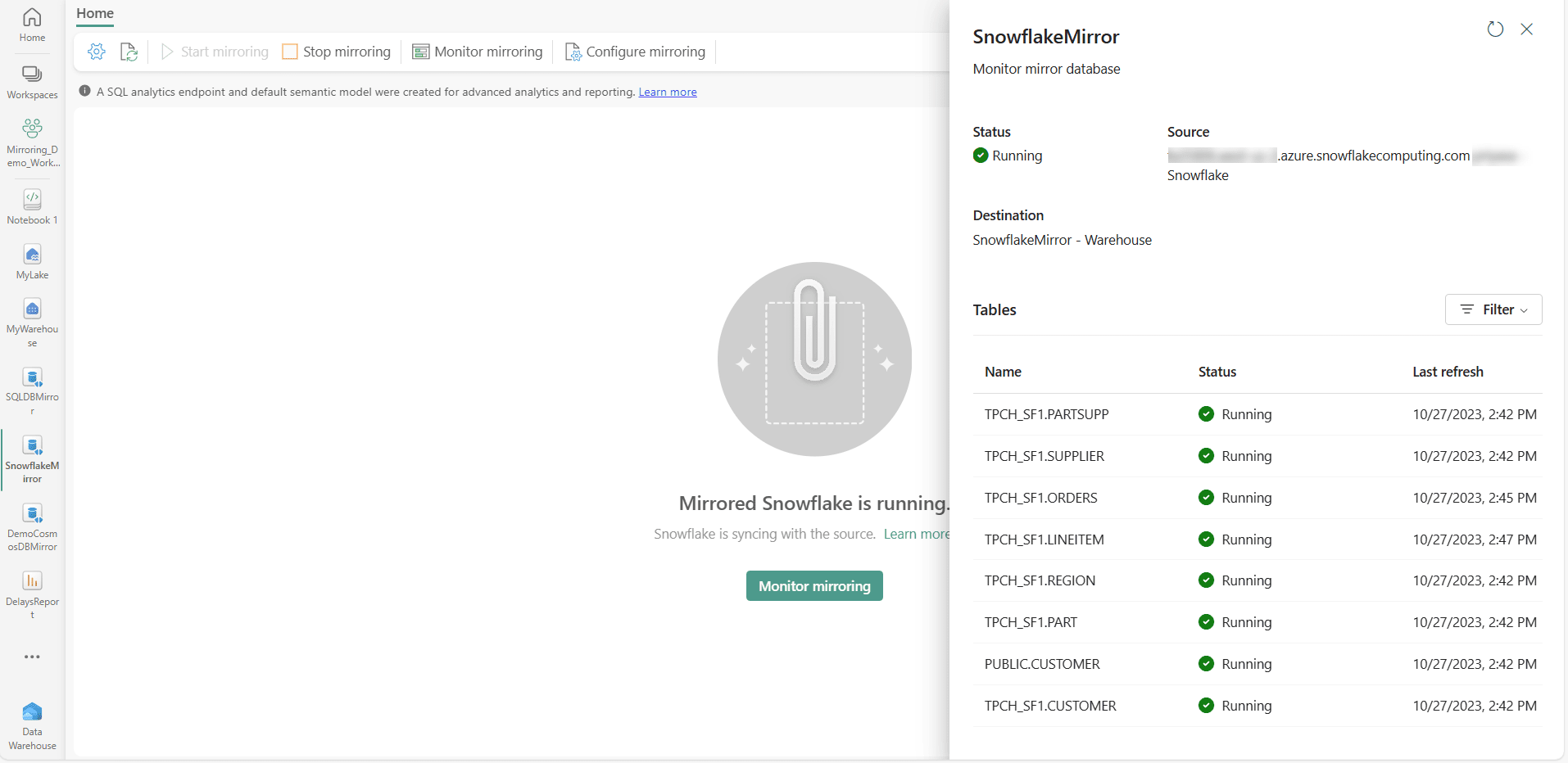  Real-time data replication in Microsoft Fabric using mirroring (Image: Microsoft) 
